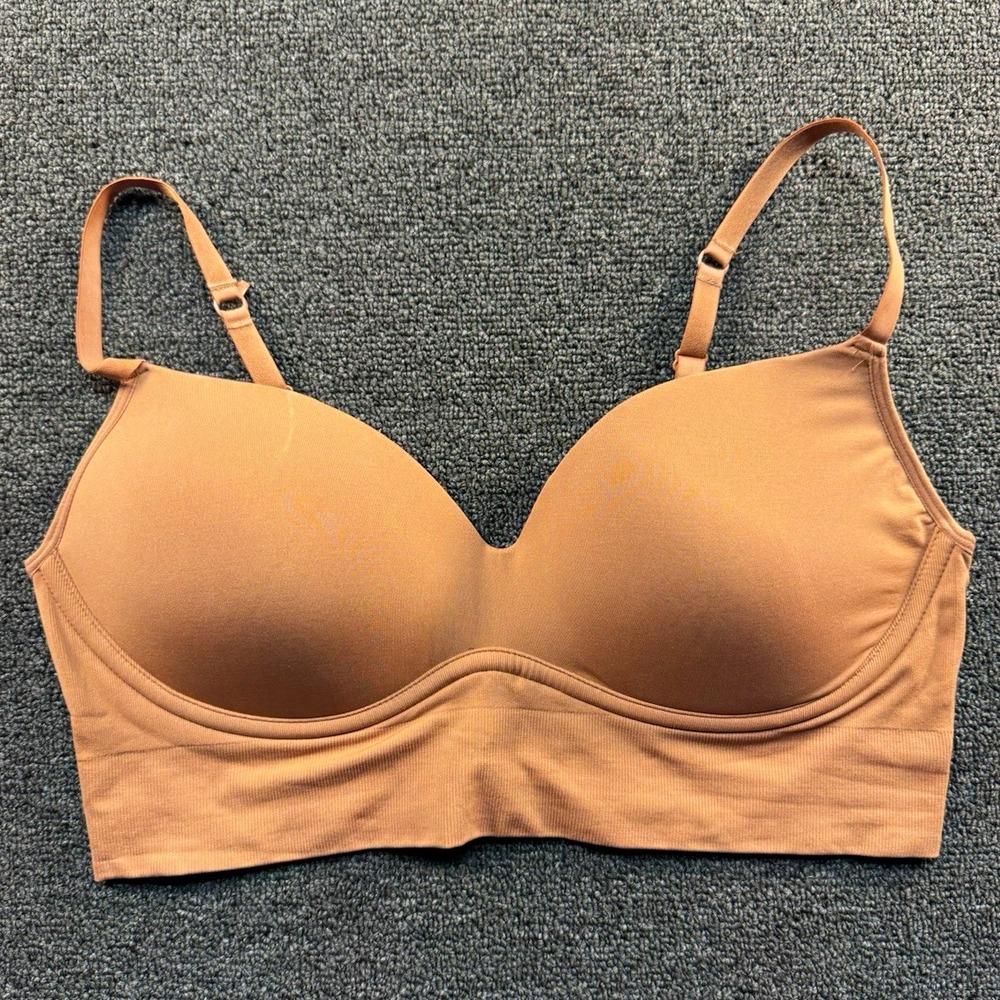 SHECURVE Wireless Rust T-Shirt Bra XL Adjustable Straps Hook & Eye Back
